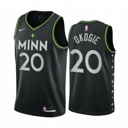 Men Nike Minnesota Timberwolves 20 Josh Okogie Black NBA Swingman 2020 21 City Edition Jersey