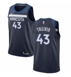 Mens Nike Minnesota Timberwolves 43 Anthony Tolliver Swingman Navy Blue NBA Jersey Icon Edition 