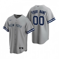 Men Women Youth Toddler All Size New York Yankees Custom Nike Gray Stitched MLB Cool Base Road Jersey