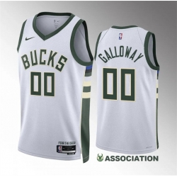 Men Women youth Milwaukee Bucks 00 Jaylin Galloway White Association Edition Stitched Basketball Jersey