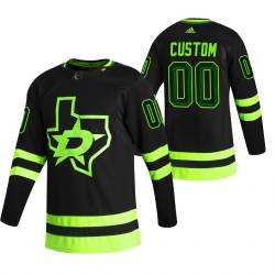 Dallas Stars Custom Black Men Women youth Adidas 2020 21 Alternate Authentic Player NHL Jersey 