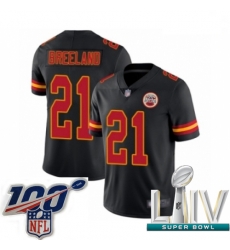 2020 Super Bowl LIV Men Kansas City Chiefs #21 Bashaud Breeland Limited Black Rush Vapor Untouchable Football Jersey