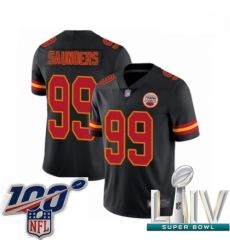 2020 Super Bowl LIV Men Kansas City Chiefs #99 Khalen Saunders Limited Black Rush Vapor Untouchable Football Jersey