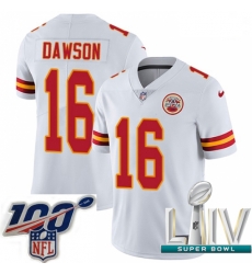 2020 Super Bowl LIV Men Nike Kansas City Chiefs #16 Len Dawson White Vapor Untouchable Limited Player NFL Jersey