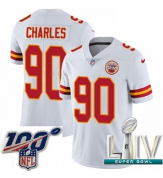 2020 Super Bowl LIV Men Nike Kansas City Chiefs #90 Stefan Charles White Vapor Untouchable Limited Player NFL Jersey