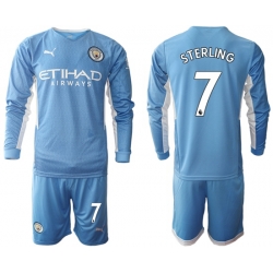 Men Manchester City Long Sleeve Soccer Jerseys 514