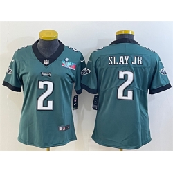 Women Philadelphia Eagles 2 Darius Slay Jr  Green Super Bowl LVII PatchVapor Untouchable Limited Stitched Football Jersey