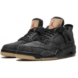 Men Air Jordan 4 Retro NRG Black Levis Basketball Shoes