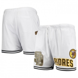 Men San Diego Padres White Team Logo Mesh Shorts