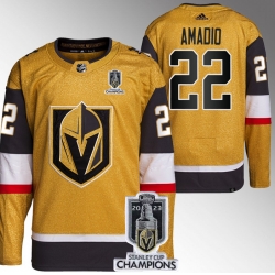 Men Women Youth Vegas Golden Knights #22 Michael Amadio Gold 2023 Stanley Cup Champions Stitched Jersey