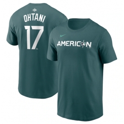 Men Los Angeles Angels 17 Shohei Ohtani Teal 2023 All Star Name Number T Shirt