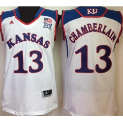 Mens Ncaa Nba Kansas Jayhawks #13 Chamberlain White Jersey