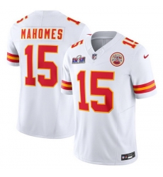 Youth Kansas City Chiefs 15 Patrick Mahomes White 2023 F U S E  Vapor Untouchable Limited Stitched 2024 Super Bowl LVIII Jersey