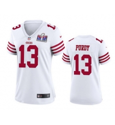 Women San Francisco 49ers 13 Brock Purdy White 2023 F U S E  Vapor Untouchable Limited Stitched Football 2024 Super Bowl LVIII Jersey