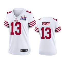 Women San Francisco 49ers 13 Brock Purdy White 2023 F U S E  Vapor Untouchable Limited Stitched Football 2024 Super Bowl LVIII Jersey