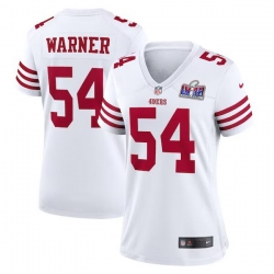 Women San Francisco 49ers 54 Fred Warner White 2023 F U S E  Vapor Untouchable Limited Stitched Football 2024 Super Bowl LVIII Jersey