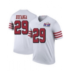 Men San Francisco 49ers 29 Talanoa Hufanga White Throwback 2023 F U S E  With John Madden Patch Vapor Limited Stitched Football 2024 Super Bowl LVIII Jerse