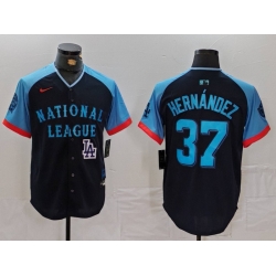 Men National League 37 Teoscar Hernandez Navy 2024 All Star Limited Stitched Baseball Jersey 2