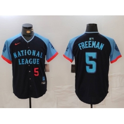 Men National League 5 Freddie Freeman Navy 2024 All Star Limited Stitched Baseball Jersey 5