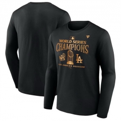 Men Los Angeles Dodgers Black 2024 World Series Champions Locker Room Parade Long Sleeve T Shirt